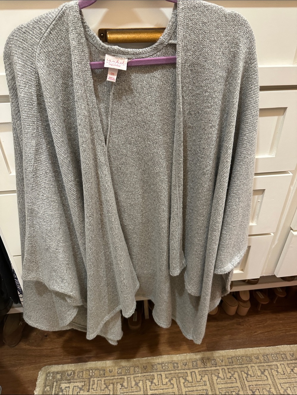 Isabel Maternity by Ingrid & Isabel Light Gray Open-Front Draped Cardigan